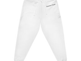 White Athletic Joggers — Minimal "Première Classe" Logo Sweatpants