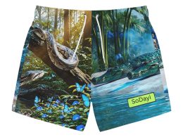 SoDayi, All-Over-Print Tropical Swim Shorts