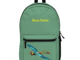 Héron Pantin Backpack | Minimal Text Logo, Sage Green Travel Bag