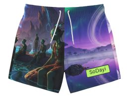 SoDayi, Neon Sci‑Fi Landscape All‑Over Print