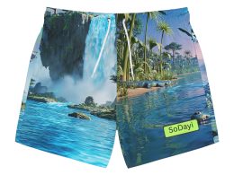 SoDayi, Tropical Waterfall Swim Trunks