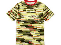 SoDayi, Stripe Tee — Yellow Black Red All-Over Print