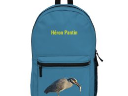 Héron Pantin backpack | Heron bird illustration, blue nature design