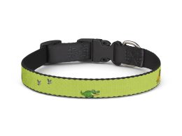 Clip-on Pet Collar — Lime Green Safari Patterned Dog Collar