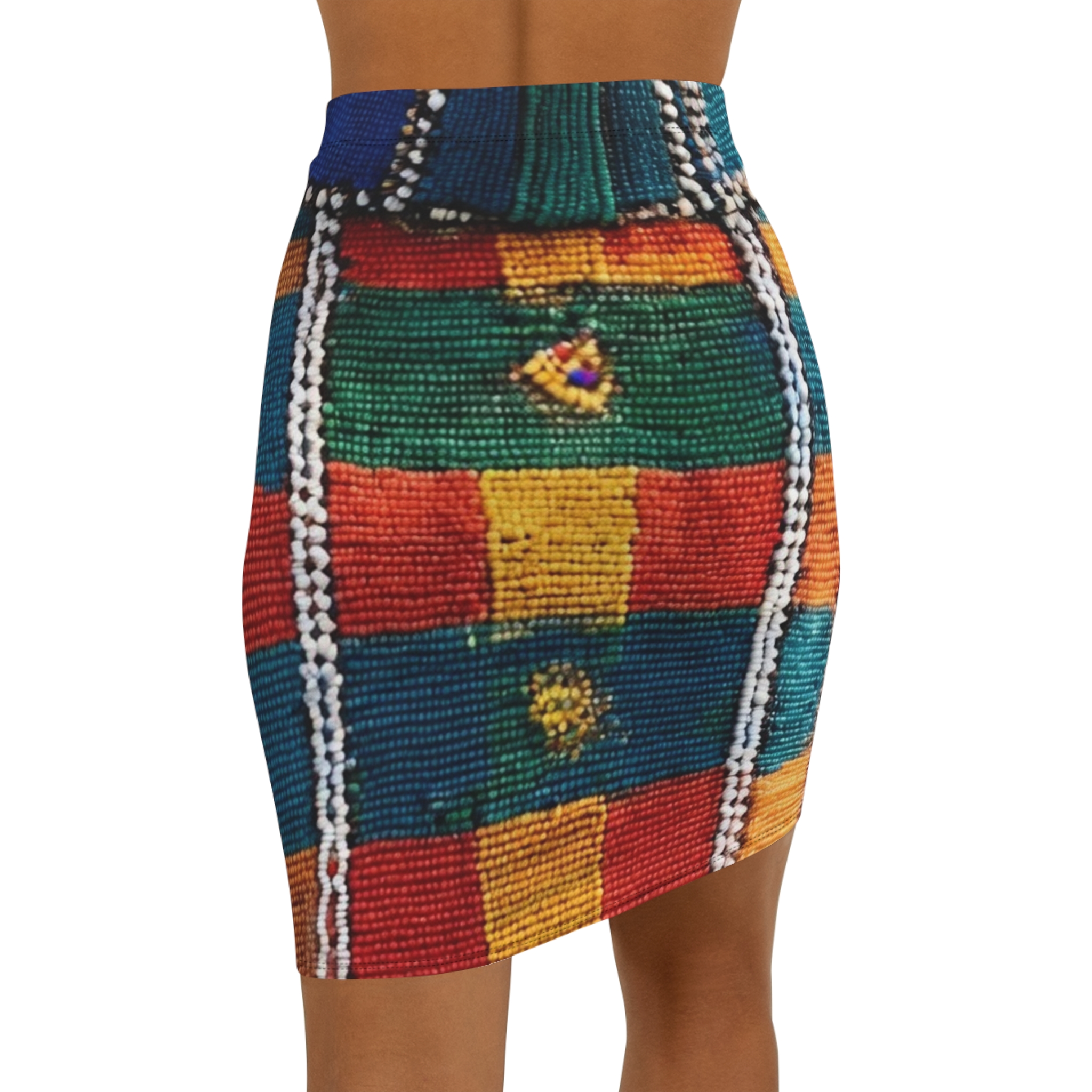 SoDayi, Ethnic Pattern Mid-Rise Pencil Skirt - Image 2