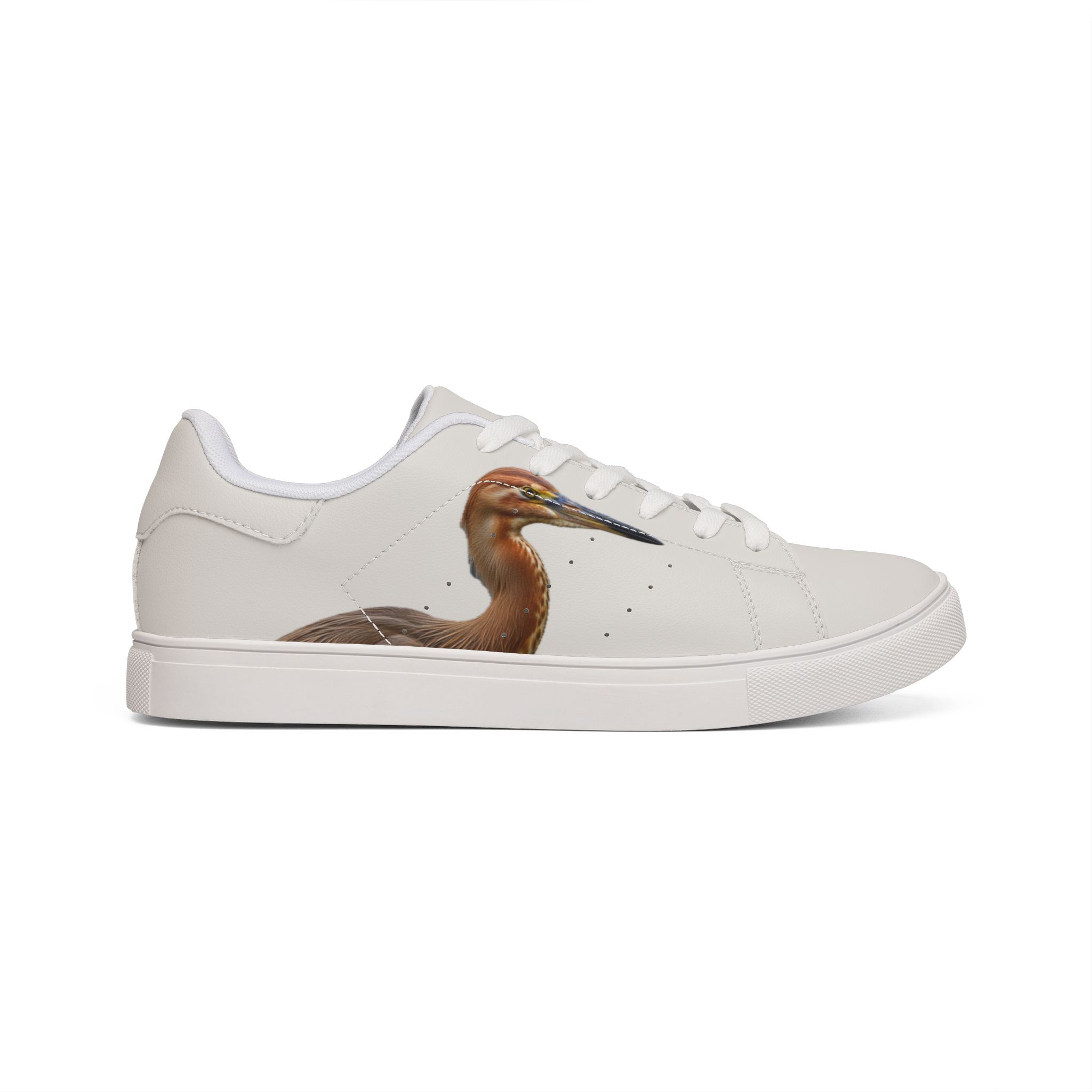 Héron Pantin, Leather Sneakers — Orange Side Graphic Low-Top Trainer - Image 5