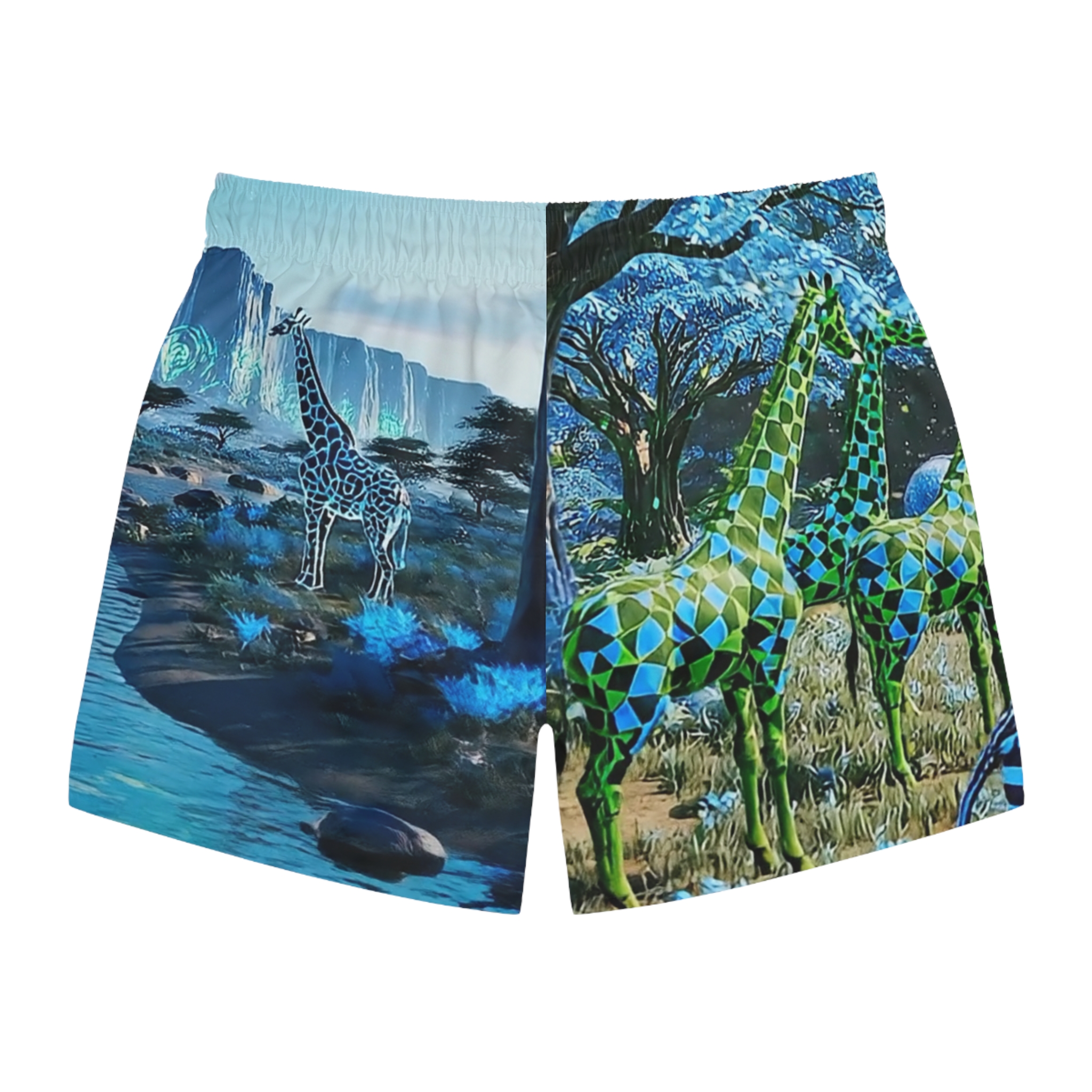 SoDayi, Swim Trunks — Neon Safari All-Over Print - Image 2