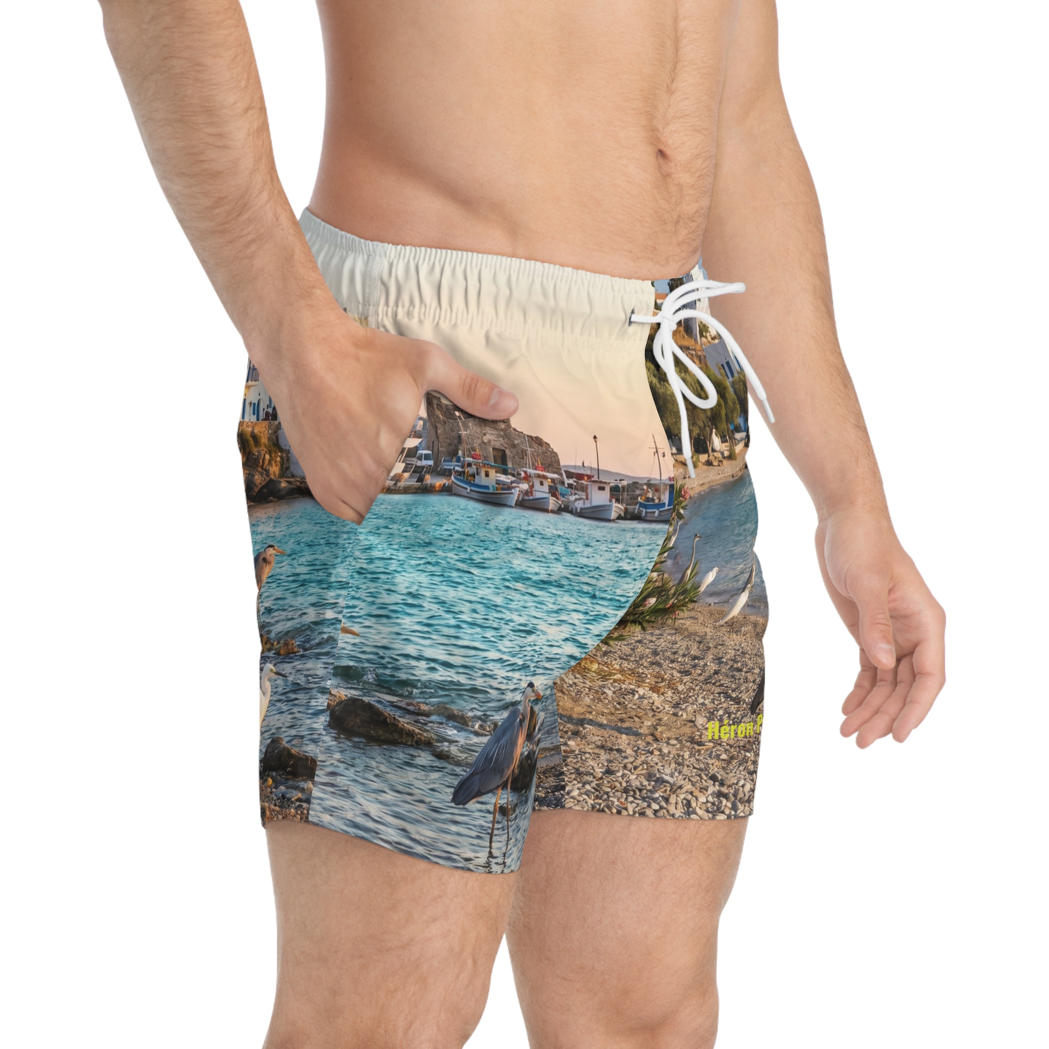 Héron Pantin, Beach Scene Swim Trunks - Image 4