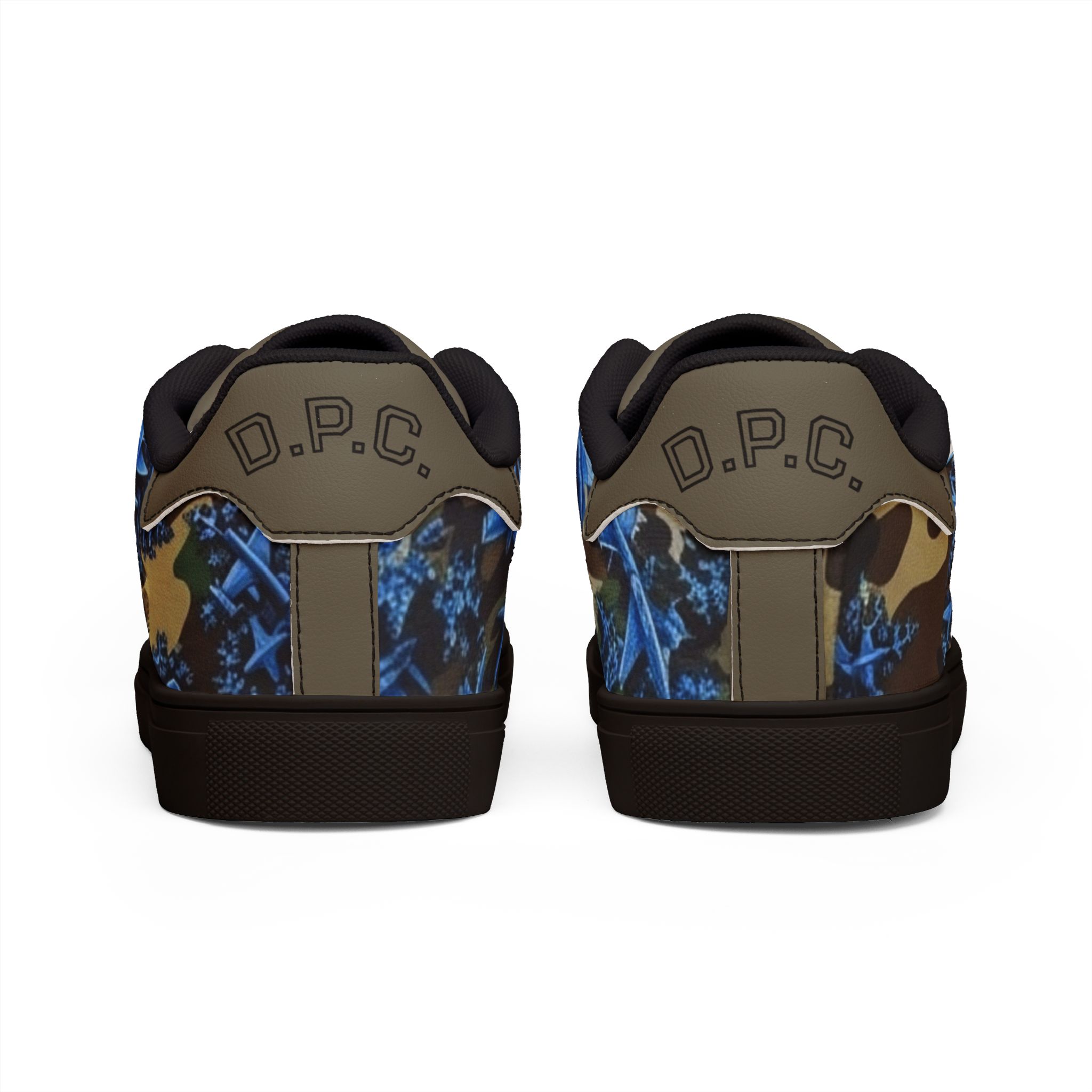 De Première Classe, Men's Low-Top Leather Sneakers — Blue Camo Star Graphic - Image 5