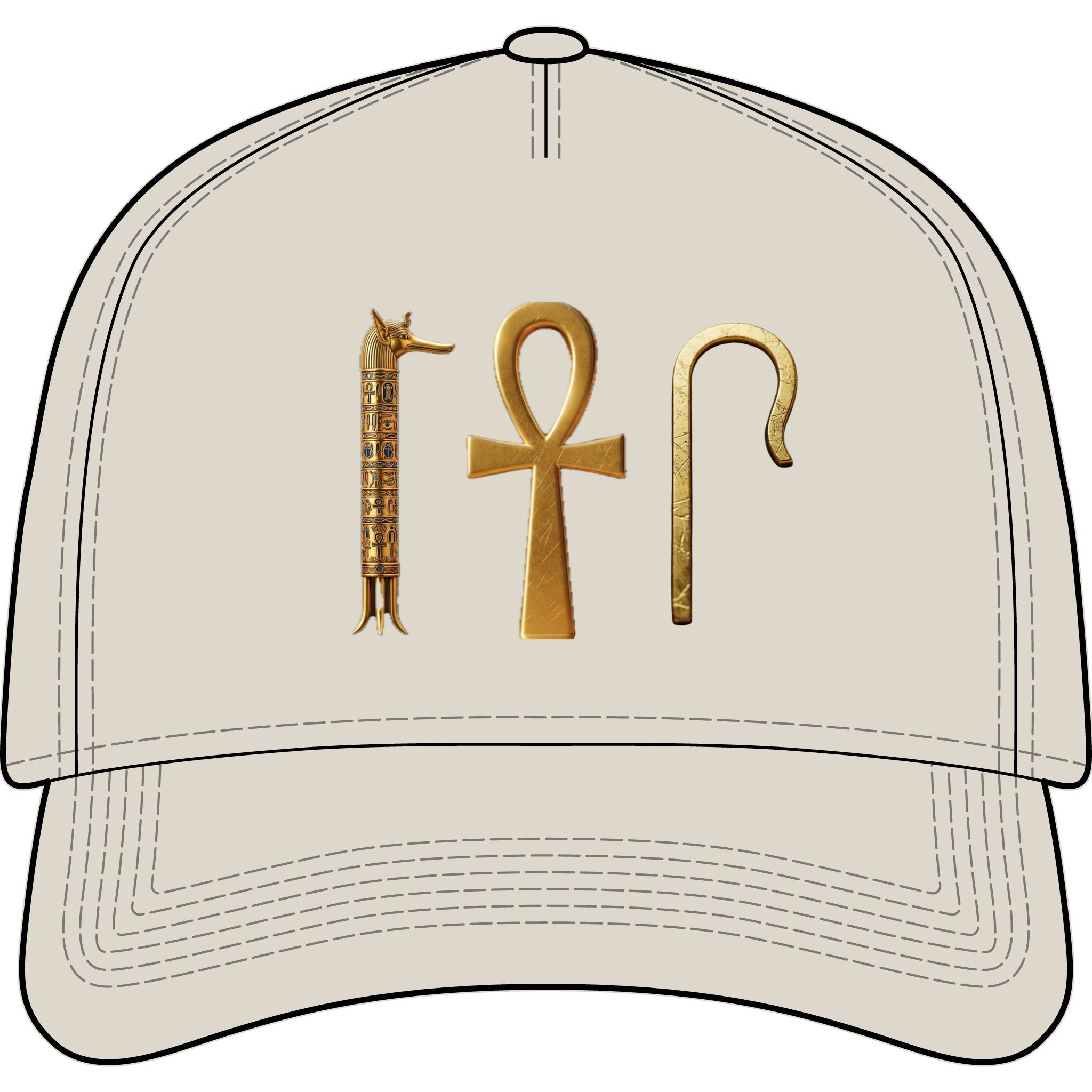 Egyptian Ankh & Symbols Cap — Gold Hieroglyphic Baseball Hat - Image 2