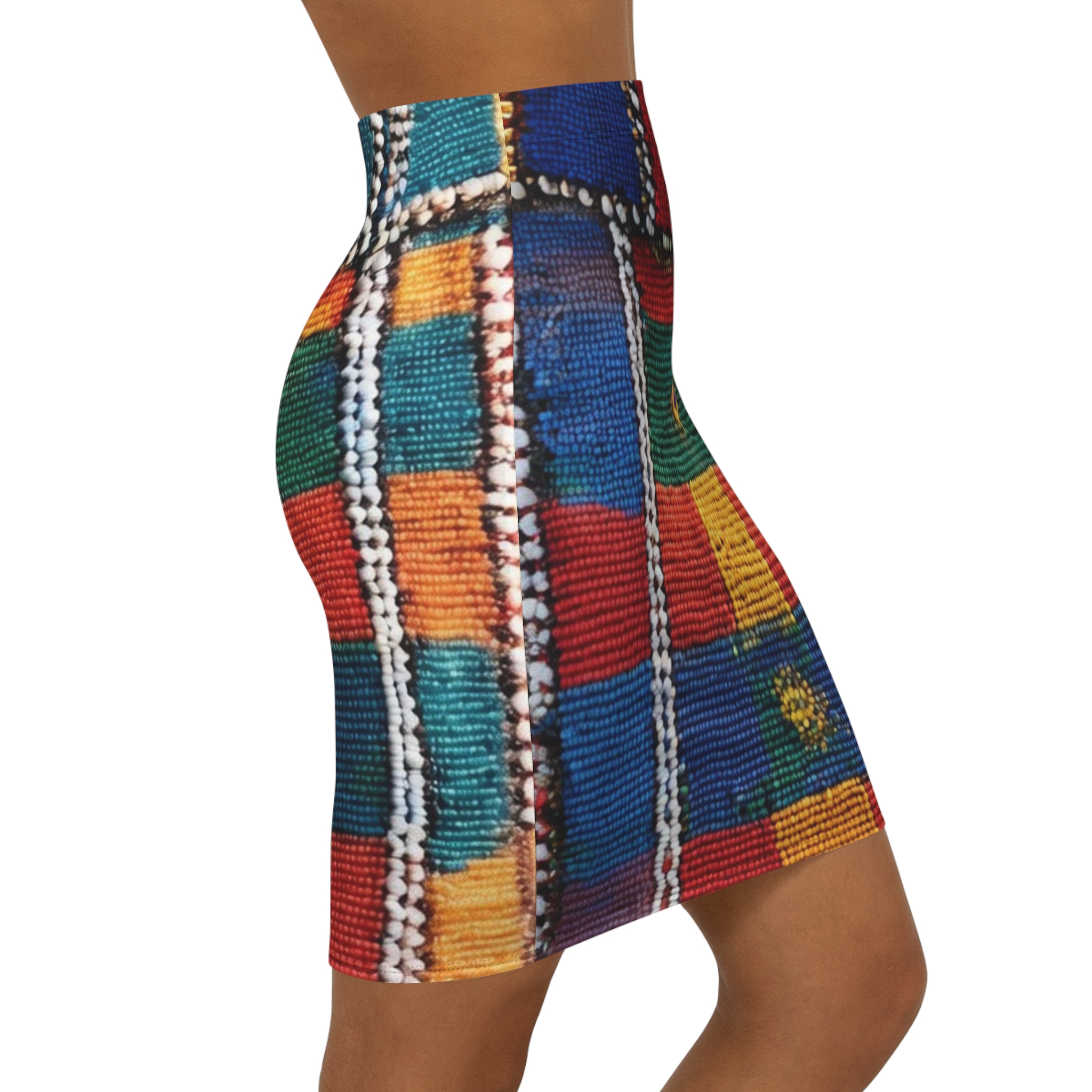 SoDayi, Ethnic Pattern Mid-Rise Pencil Skirt - Image 4