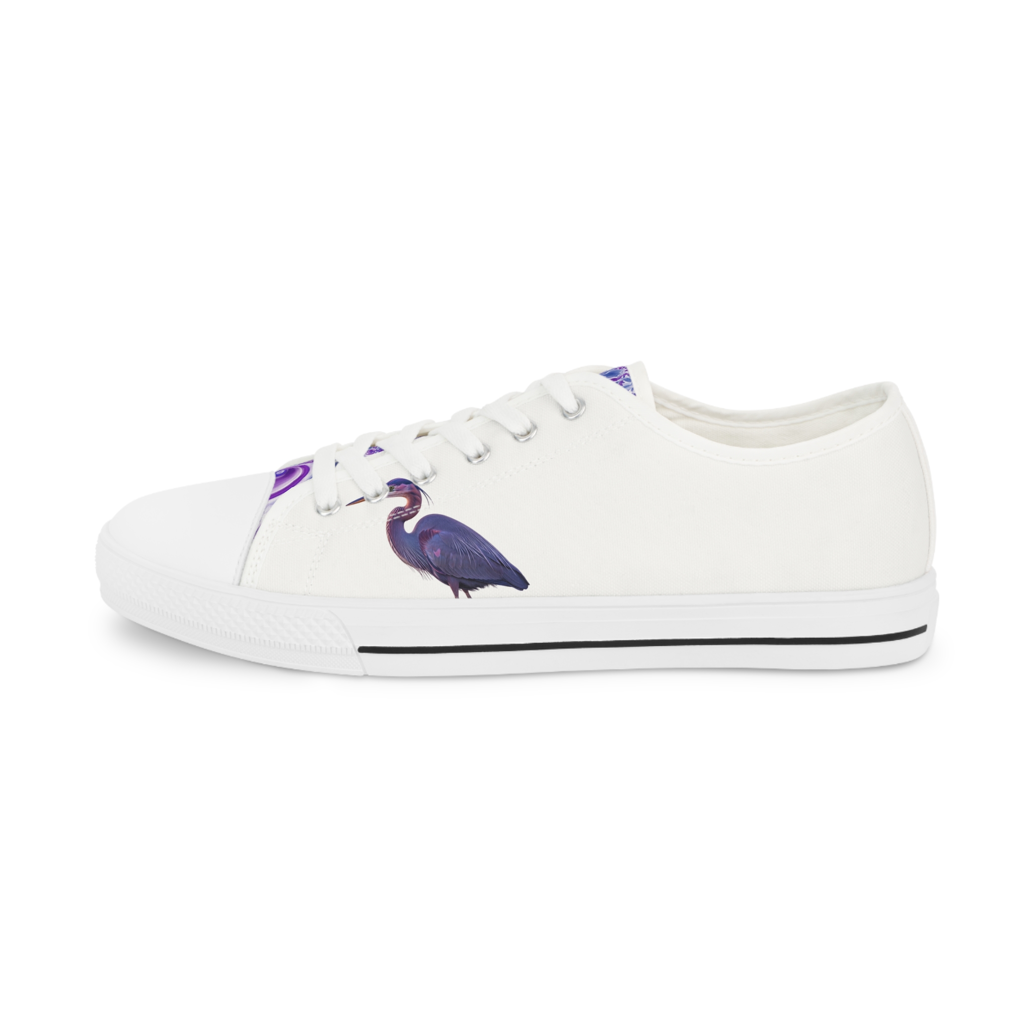 Héron Pantin, ( Púrpura Garzón) Men's White Canvas Casual Shoes - Image 6