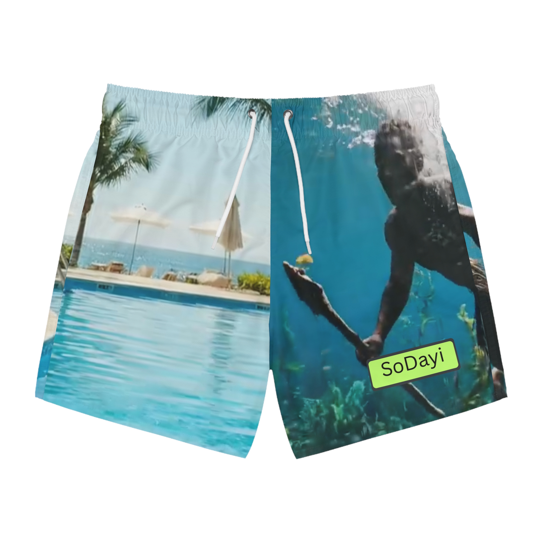 SoDayi Tropical Poolside Swim Trunks