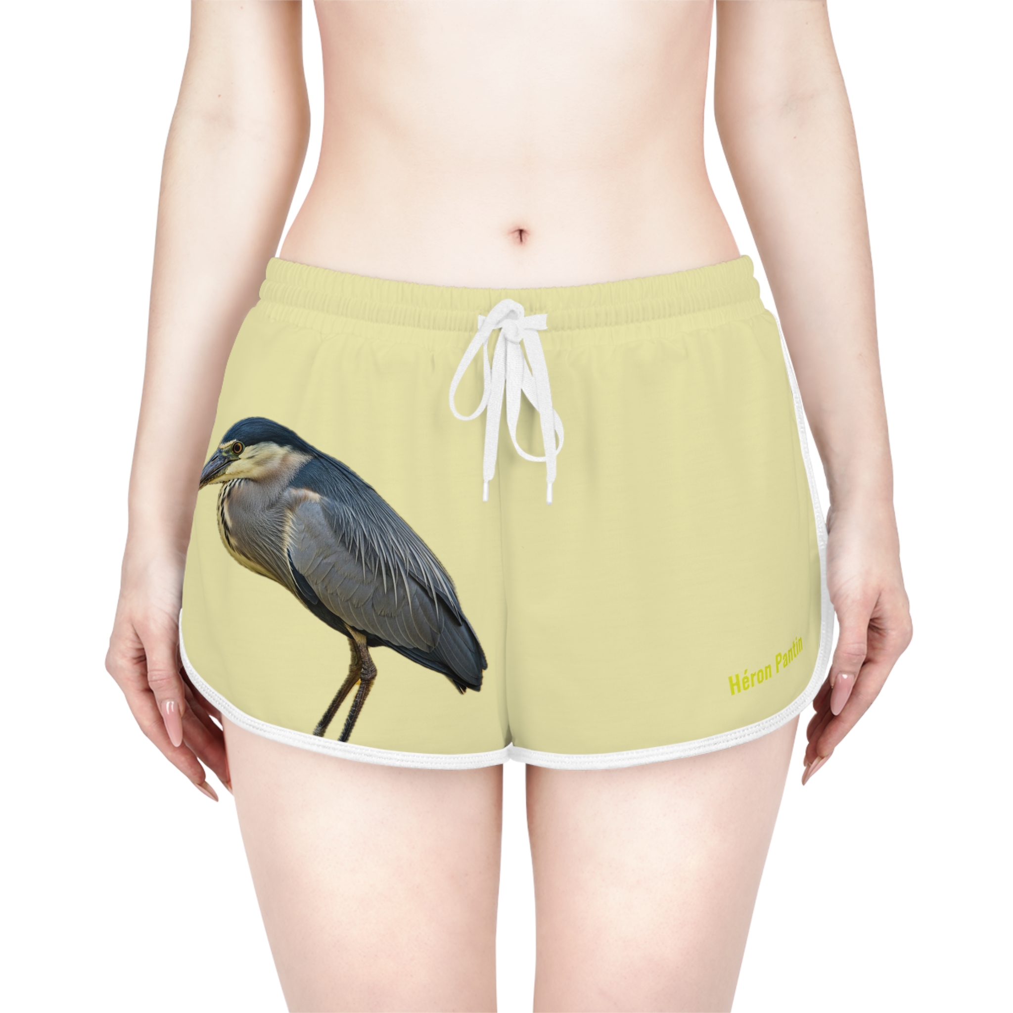 Héron Pantin, Women's Relaxed Shorts — Tropical Heron Graphic - Image 3