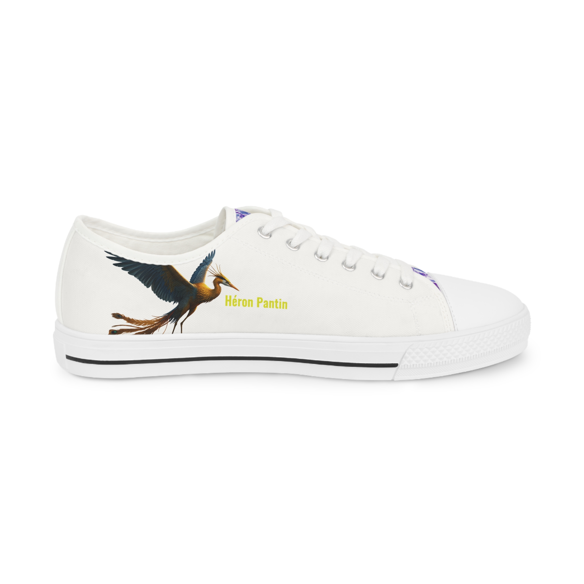 Héron Pantin, ( Púrpura Garzón) Men's White Canvas Casual Shoes - Image 5