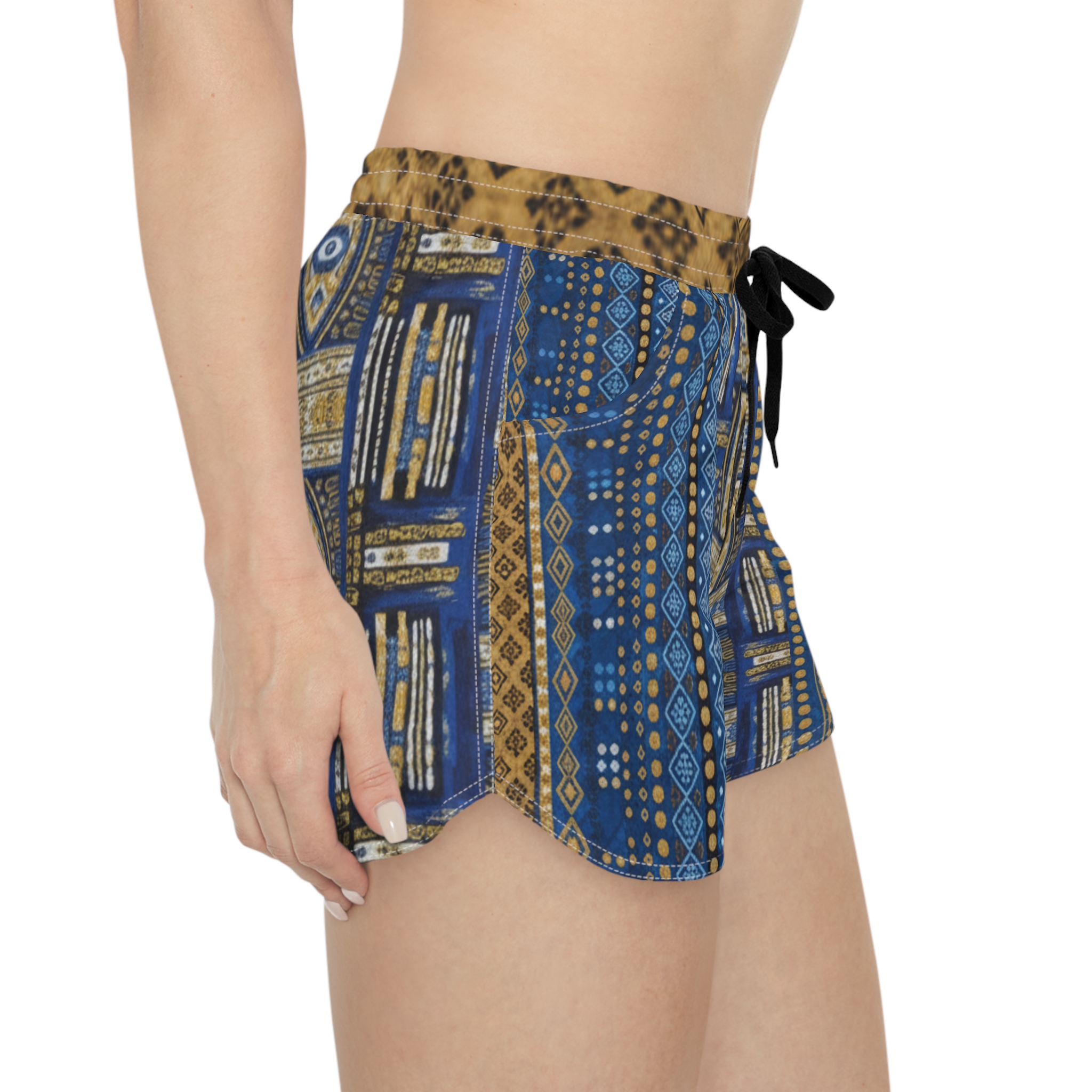 SoDayi, Blue Gold Women's Casual Shorts - Image 4