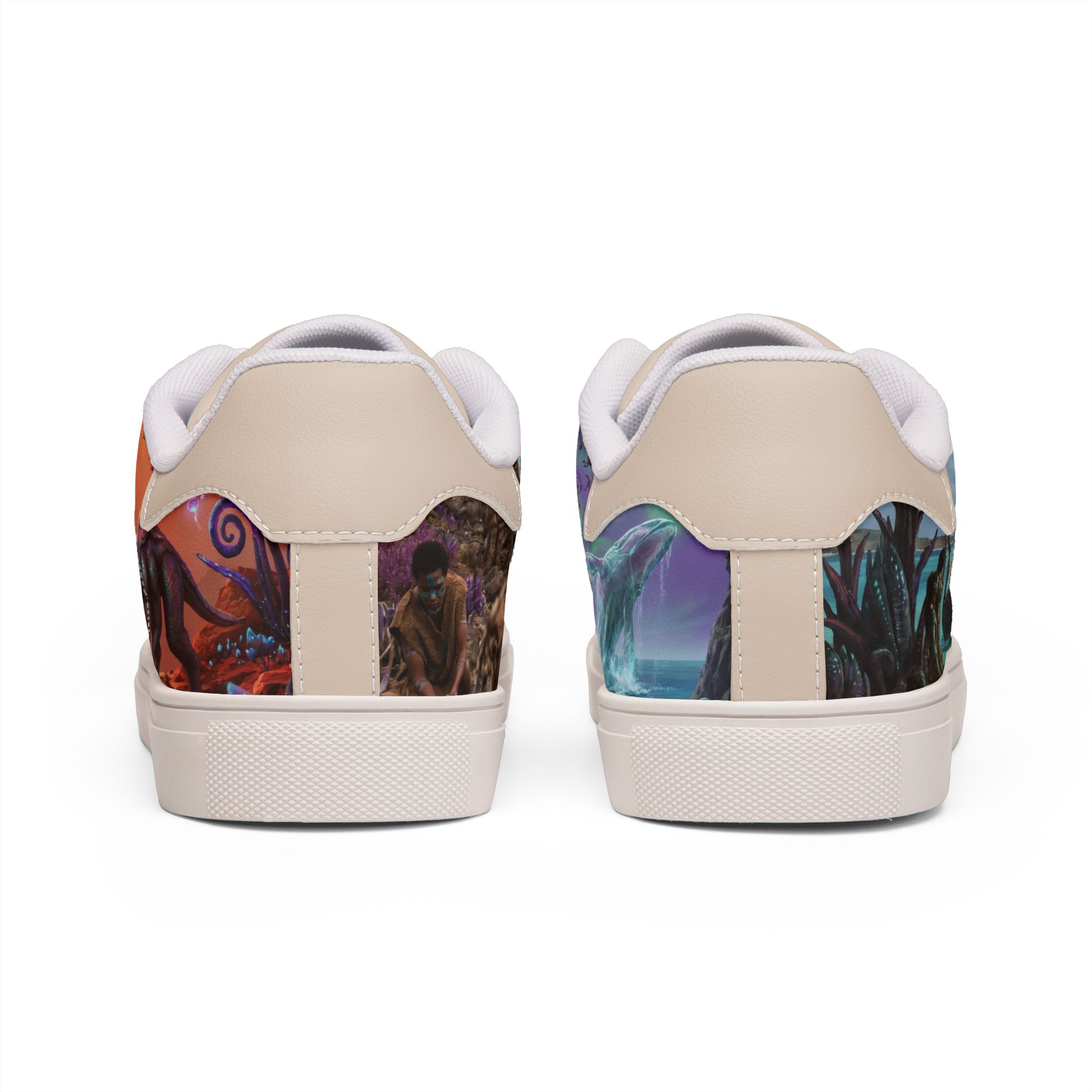 SoDayi, Surreal Sunset Landscape Sneakers | Low-Top Leather Sneakers - Image 6
