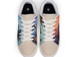 SoDayi, Surreal Sunset Landscape Sneakers | Low-Top Leather Sneakers