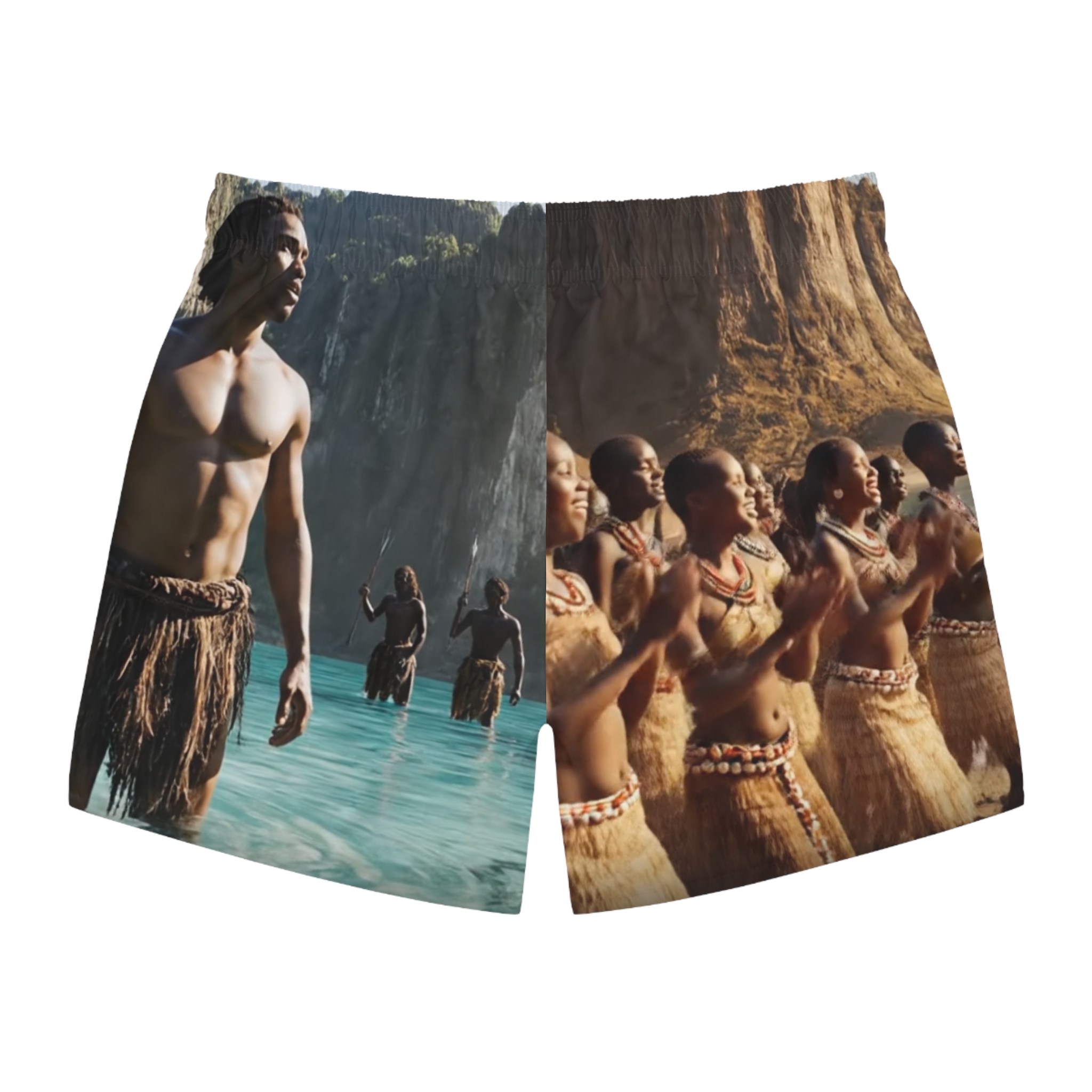 SoDayi, Tropical Tribal Print Swim Trunks - Image 2
