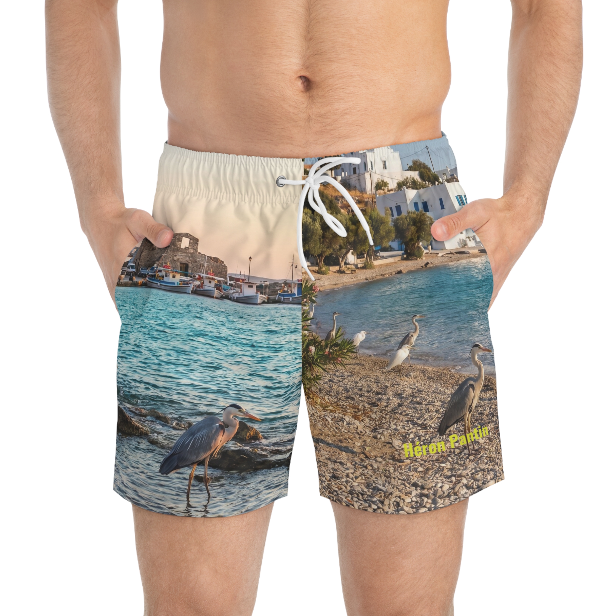Héron Pantin, Beach Scene Swim Trunks - Image 3