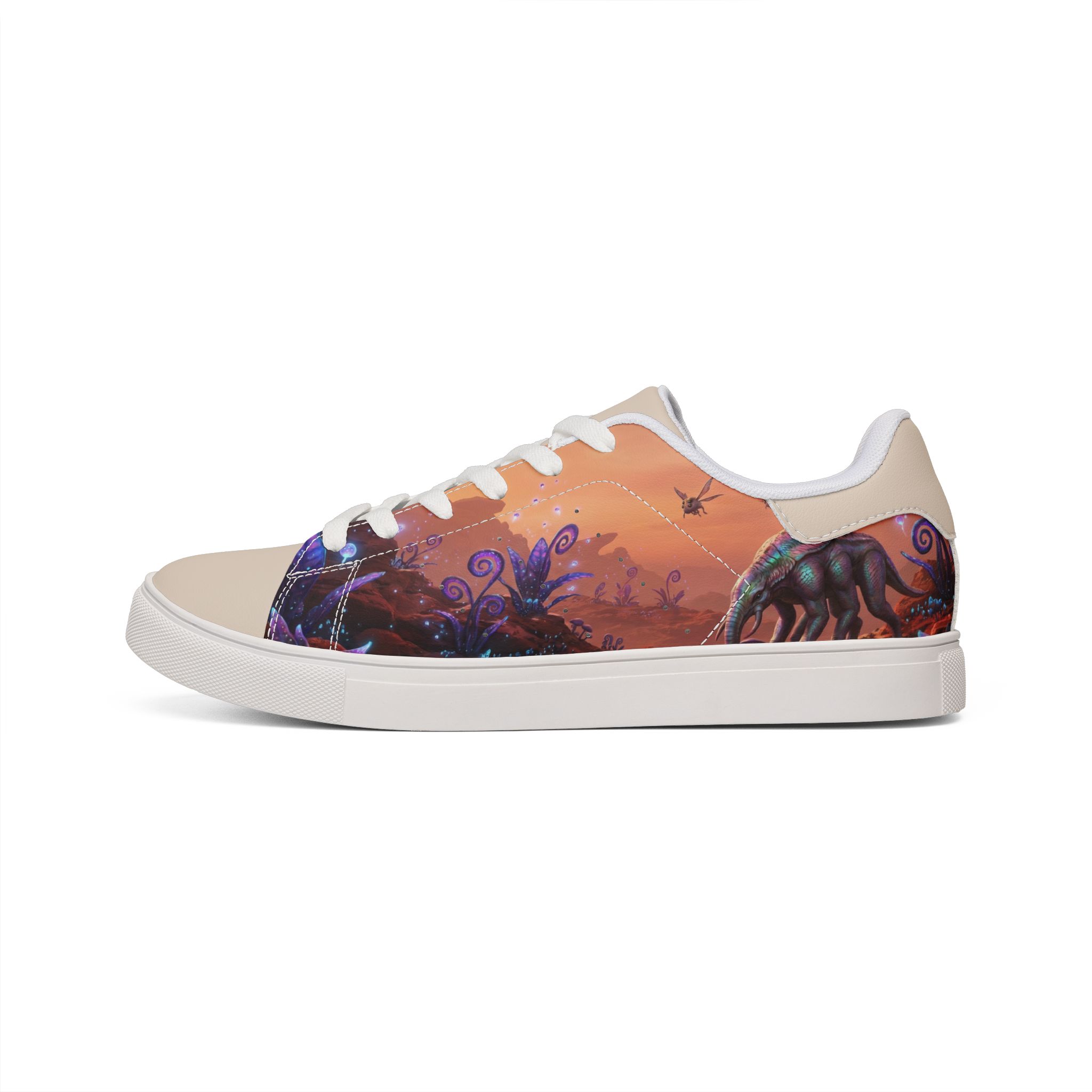 SoDayi, Surreal Sunset Landscape Sneakers | Low-Top Leather Sneakers - Image 2