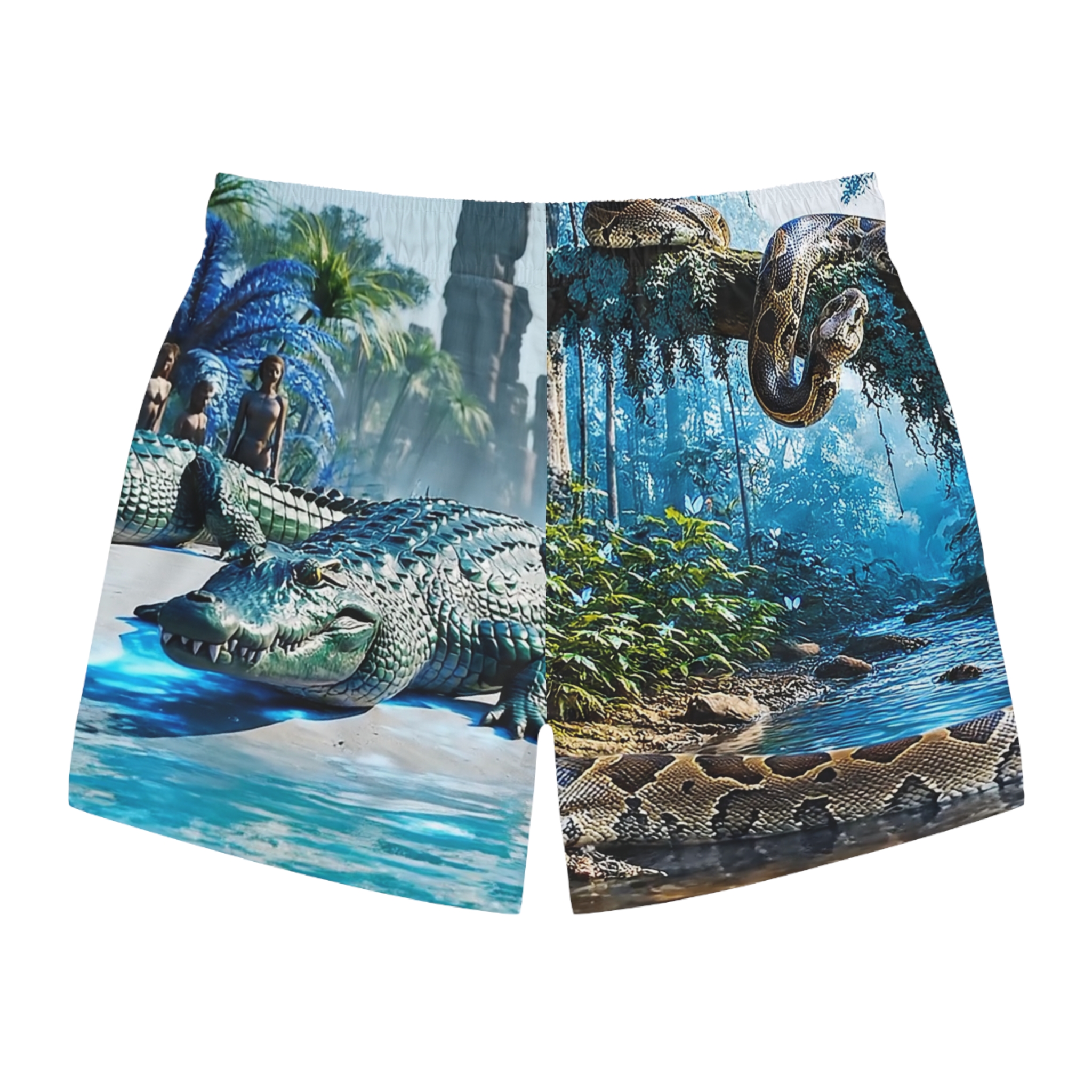 SoDayi, All-Over-Print Tropical Swim Shorts - Image 2