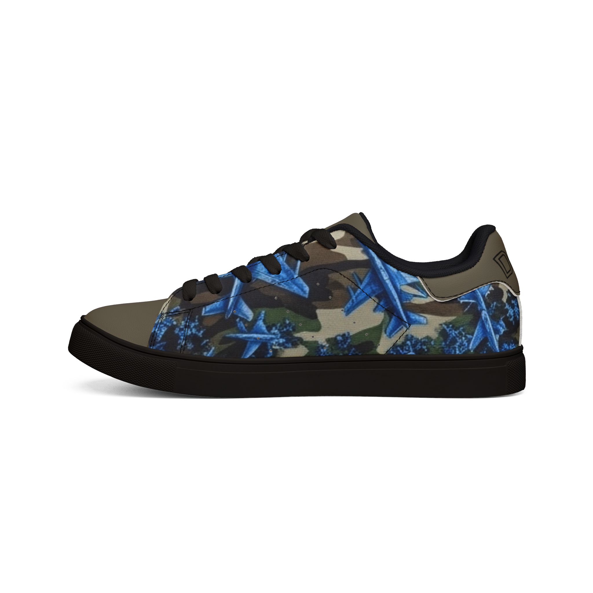 De Première Classe, Men's Low-Top Leather Sneakers — Blue Camo Star Graphic - Image 4