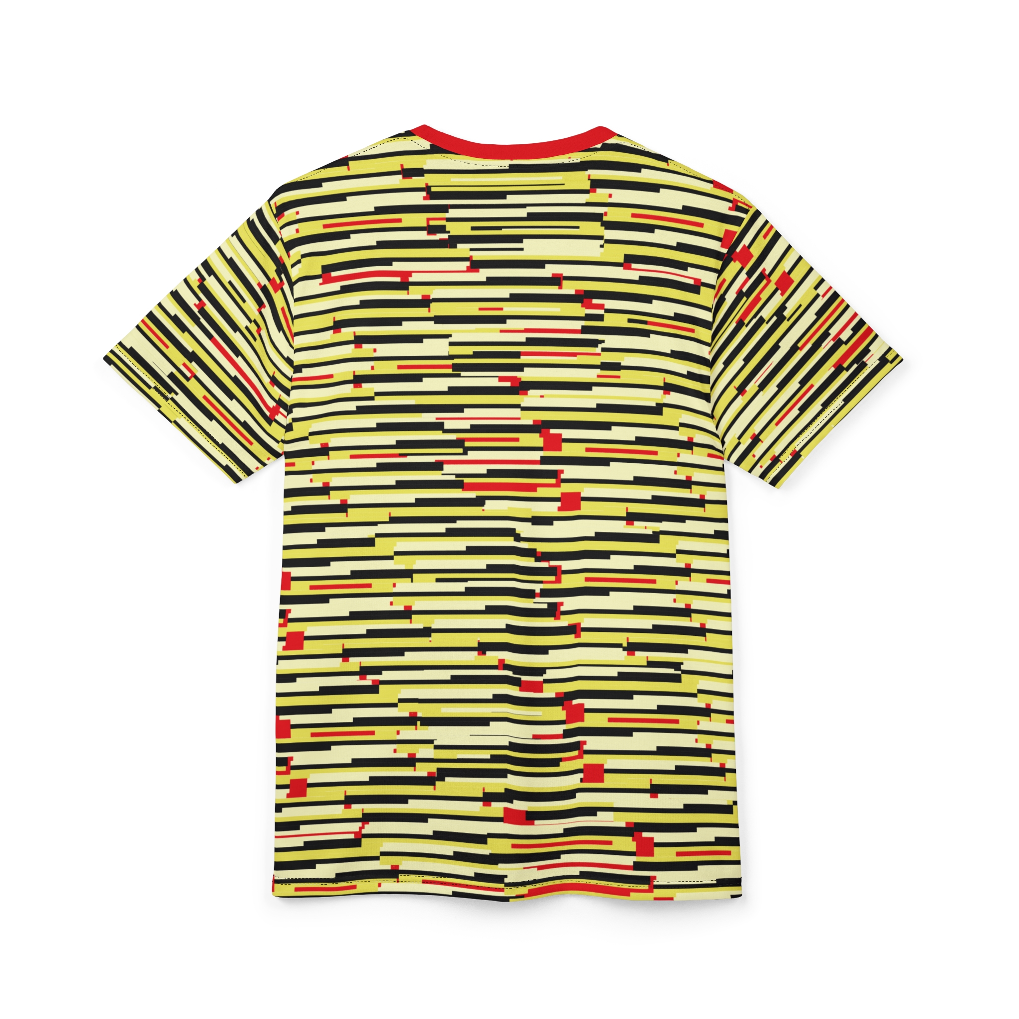 SoDayi, Stripe Tee — Yellow Black Red All-Over Print - Image 2