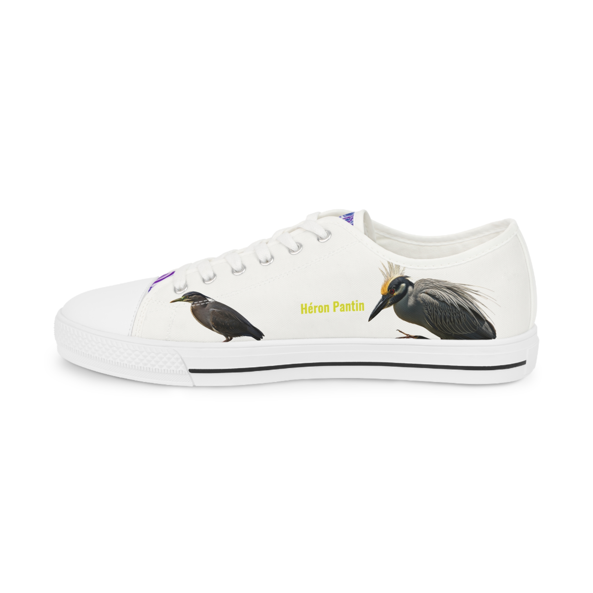 Héron Pantin, ( Púrpura Garzón) Men's White Canvas Casual Shoes - Image 4