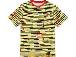 SoDayi, Stripe Tee — Yellow Black Red All-Over Print