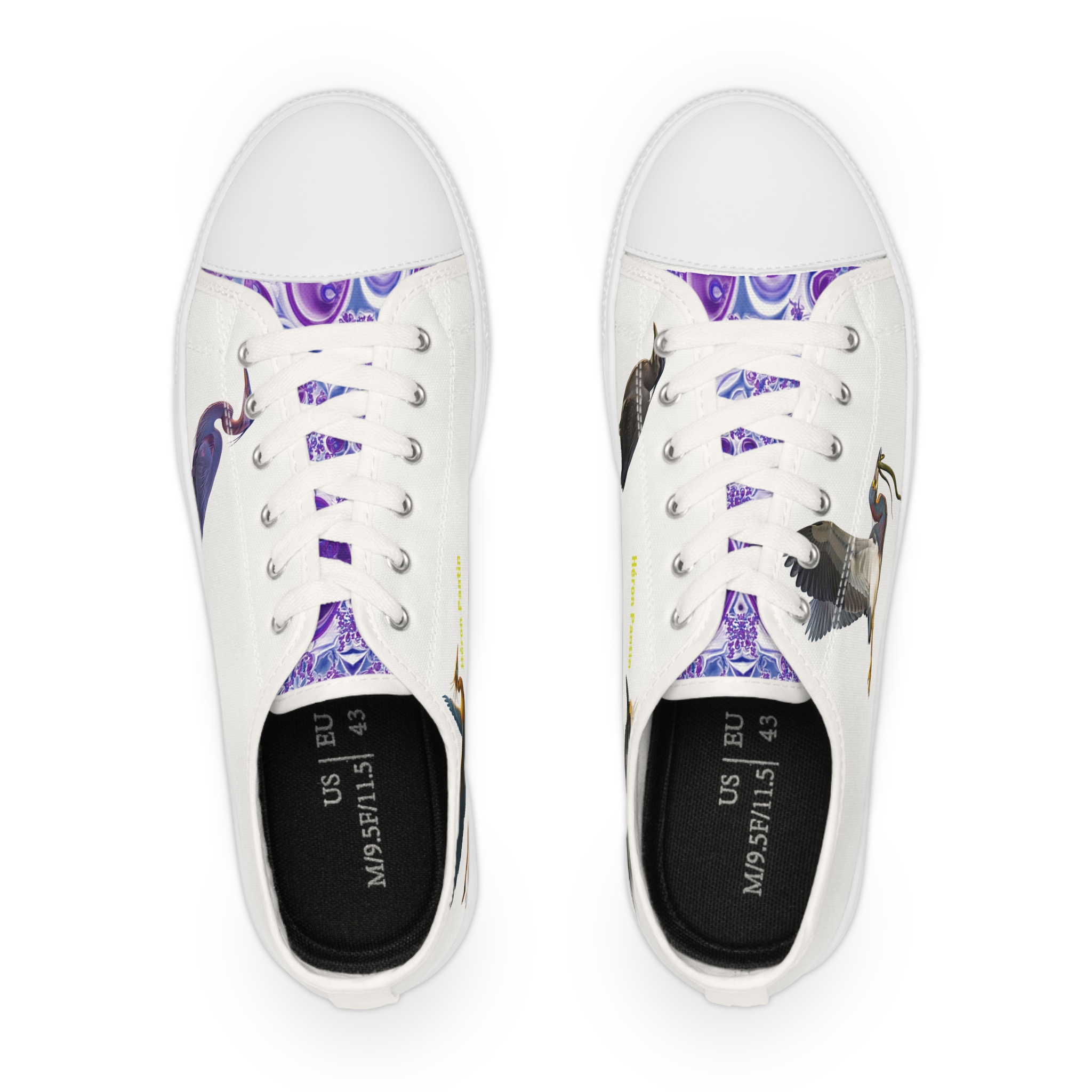 Héron Pantin, ( Púrpura Garzón) Men's White Canvas Casual Shoes - Image 2