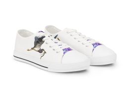 Héron Pantin, ( Púrpura Garzón) Men's White Canvas Casual Shoes