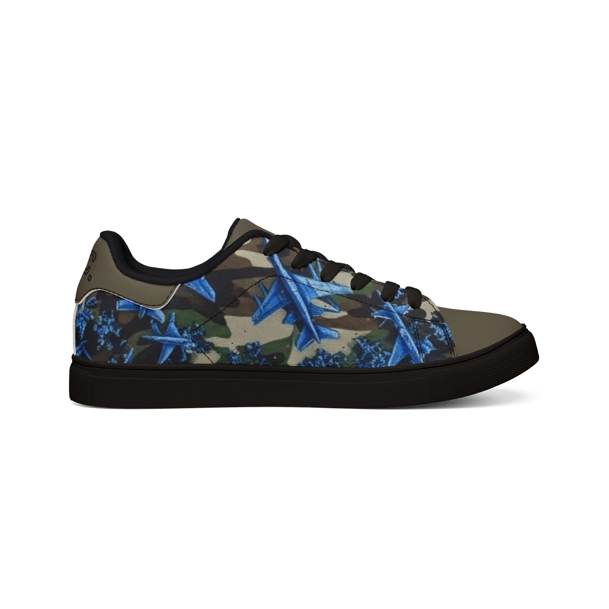 De Première Classe, Men's Low-Top Leather Sneakers — Blue Camo Star Graphic - Image 3