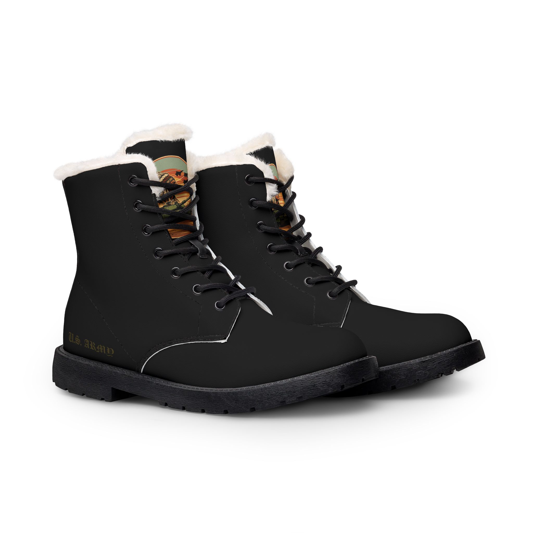 U.S. Army Men's Black Leather Insulated Winter Tactical Boots (U.S. Army Accent)