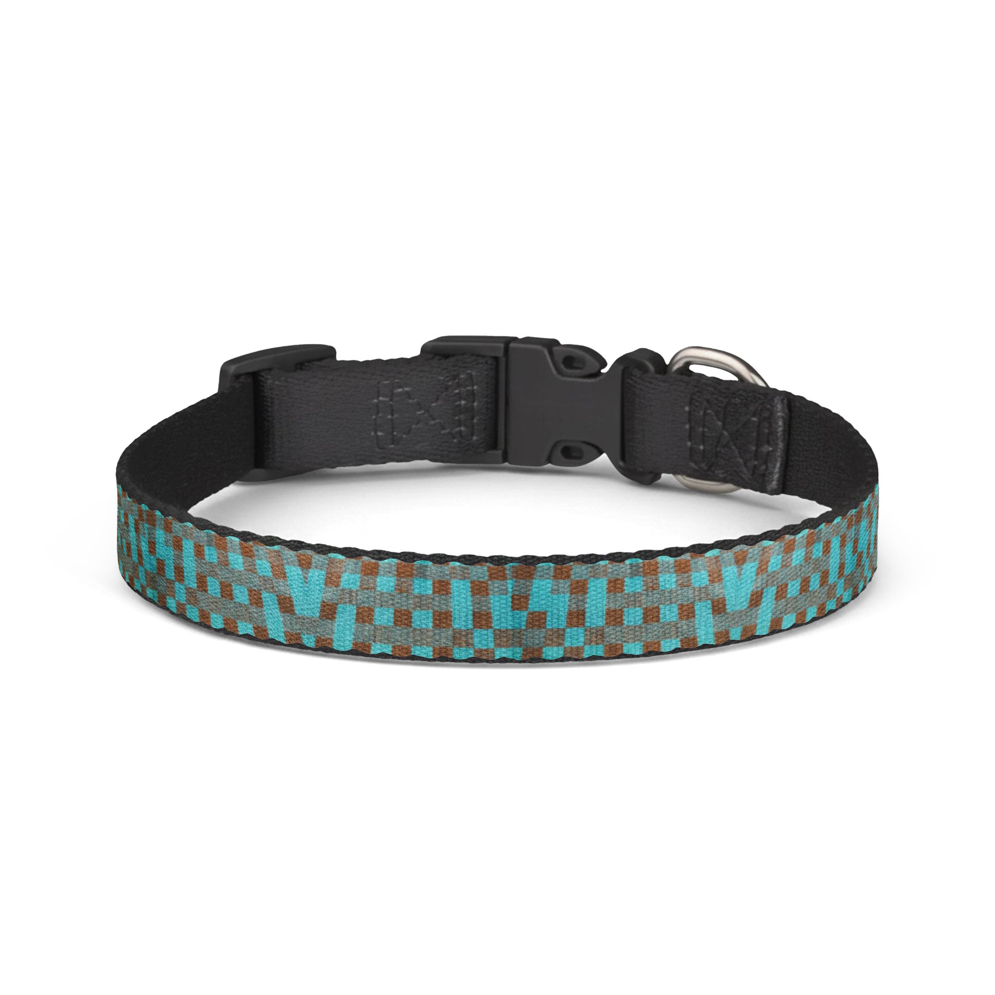 Héron Pantin, Teal Mosaic Clip-On Pet Collar — Adjustable Dog & Cat Collar