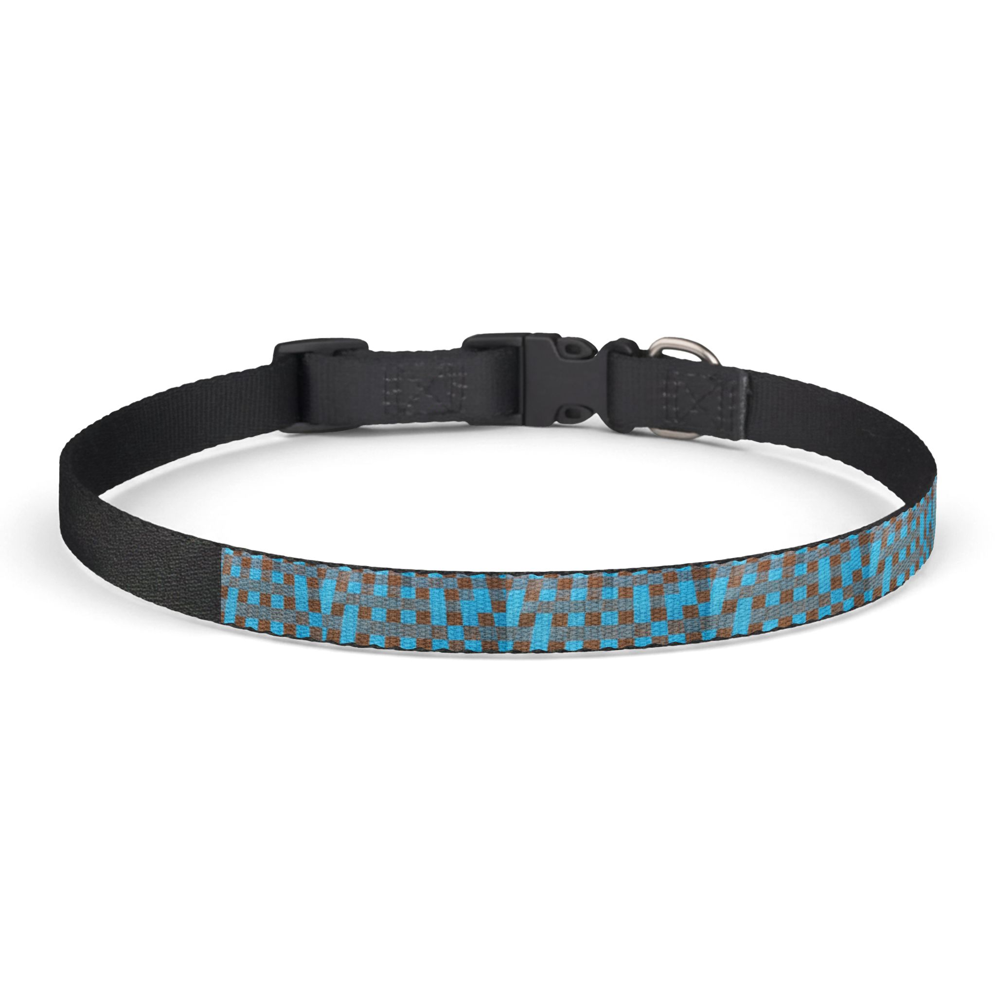 Héron Pantin, Blue Checkered Clip-On Pet Collar - Image 3