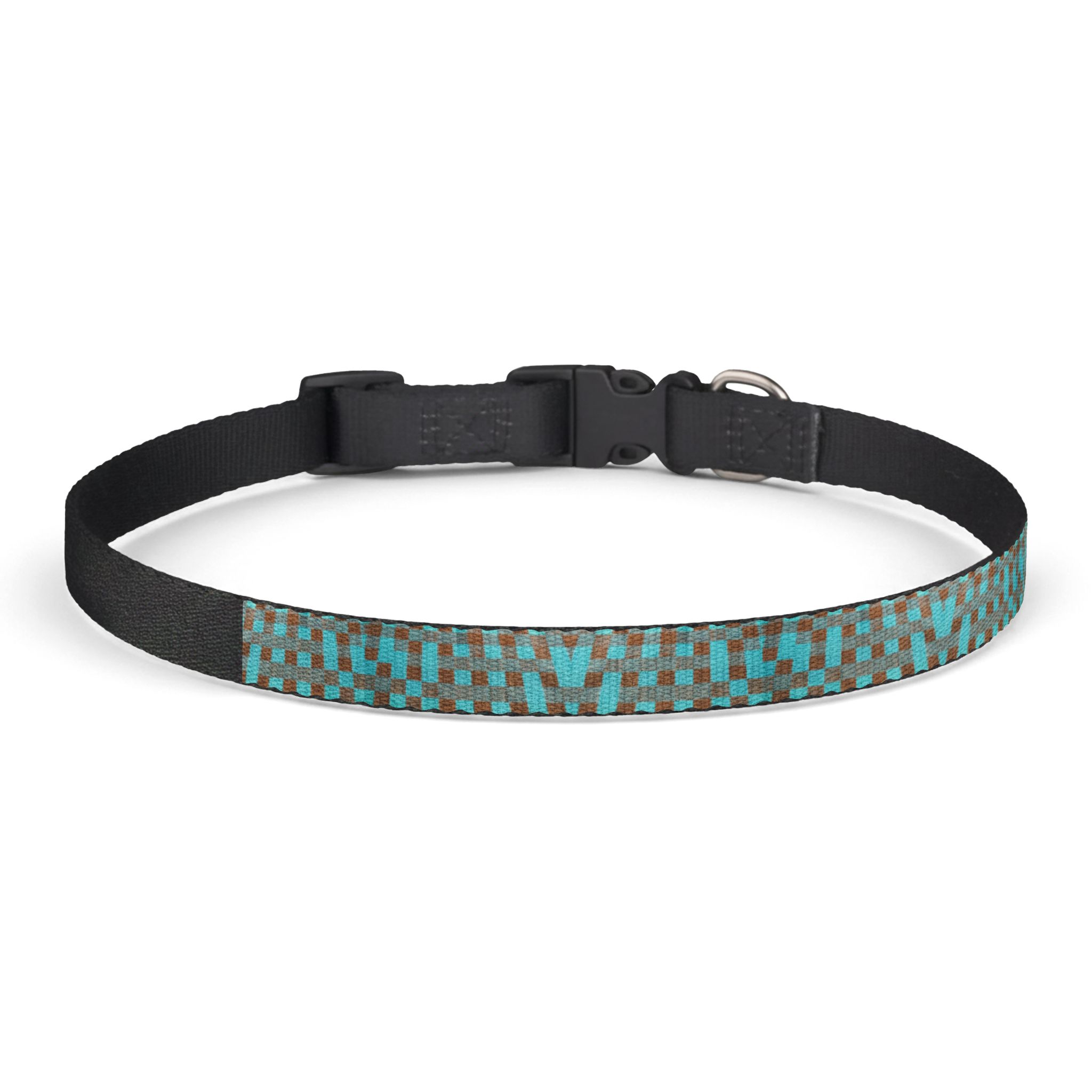 Héron Pantin, Teal Mosaic Clip-On Pet Collar — Adjustable Dog & Cat Collar - Image 3