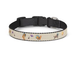 Clip-On Pet Collar — Cute Paw Print & Toy Pattern, Adjustable Dog Collar