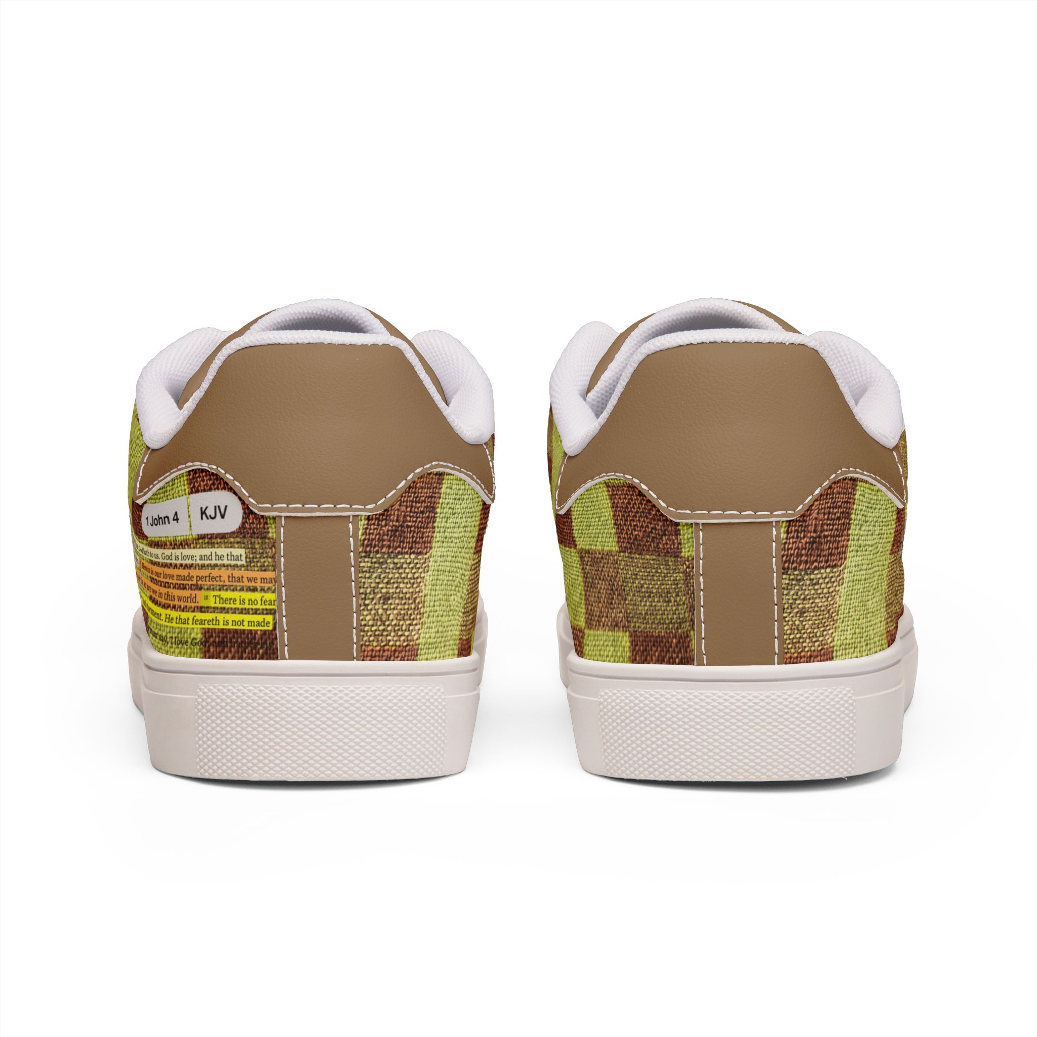 Héron Pantin, Green Checkerboard Leather Sneakers - Image 6