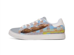 Héron Pantin, Soft Blue Checker Bread Print Casual Shoes