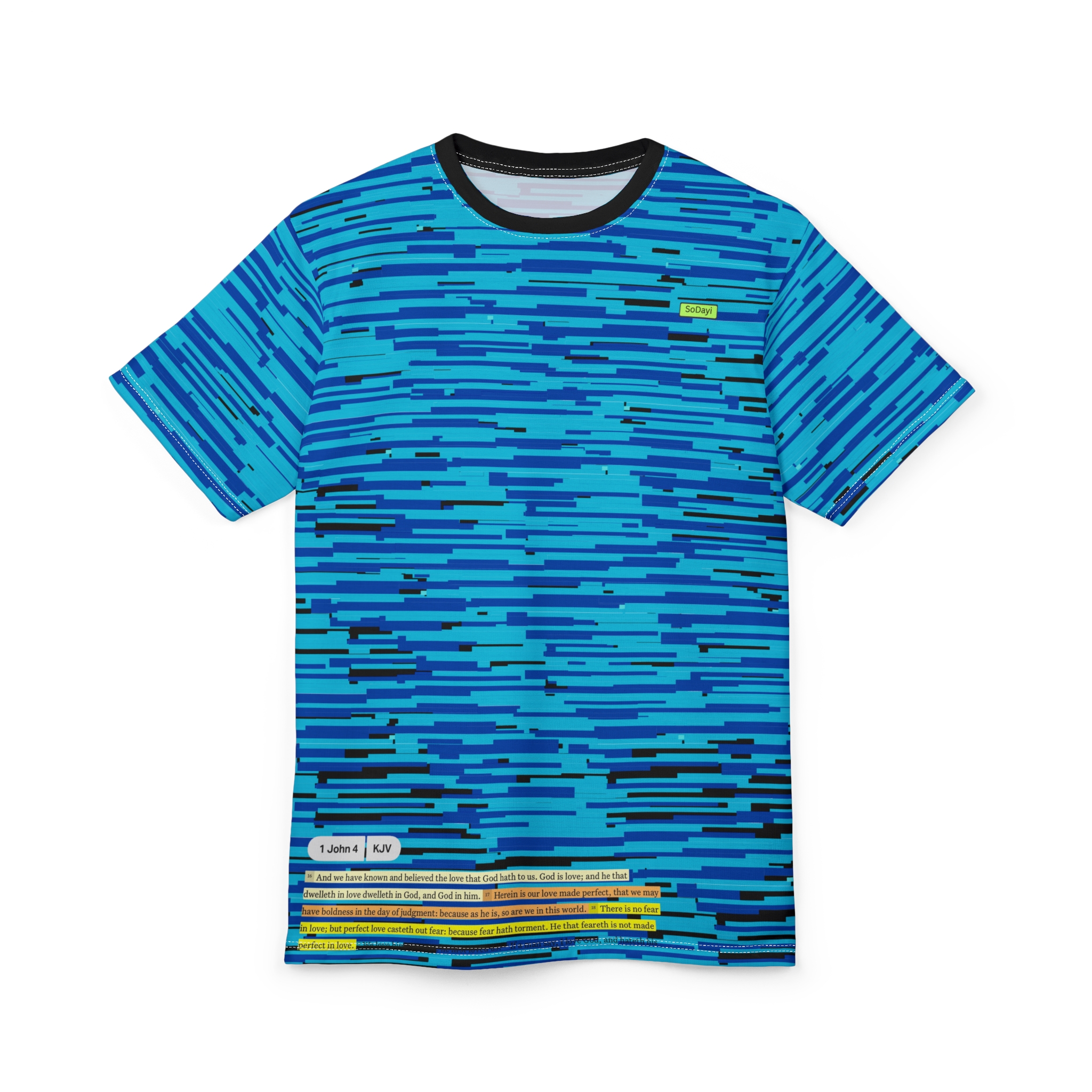 SoDayi, Blue Pixel Wave T-shirt - Image 2