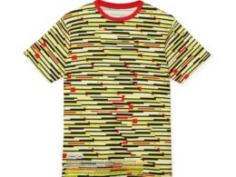 SoDayi, Stripe Tee — Yellow Black Red All-Over Print
