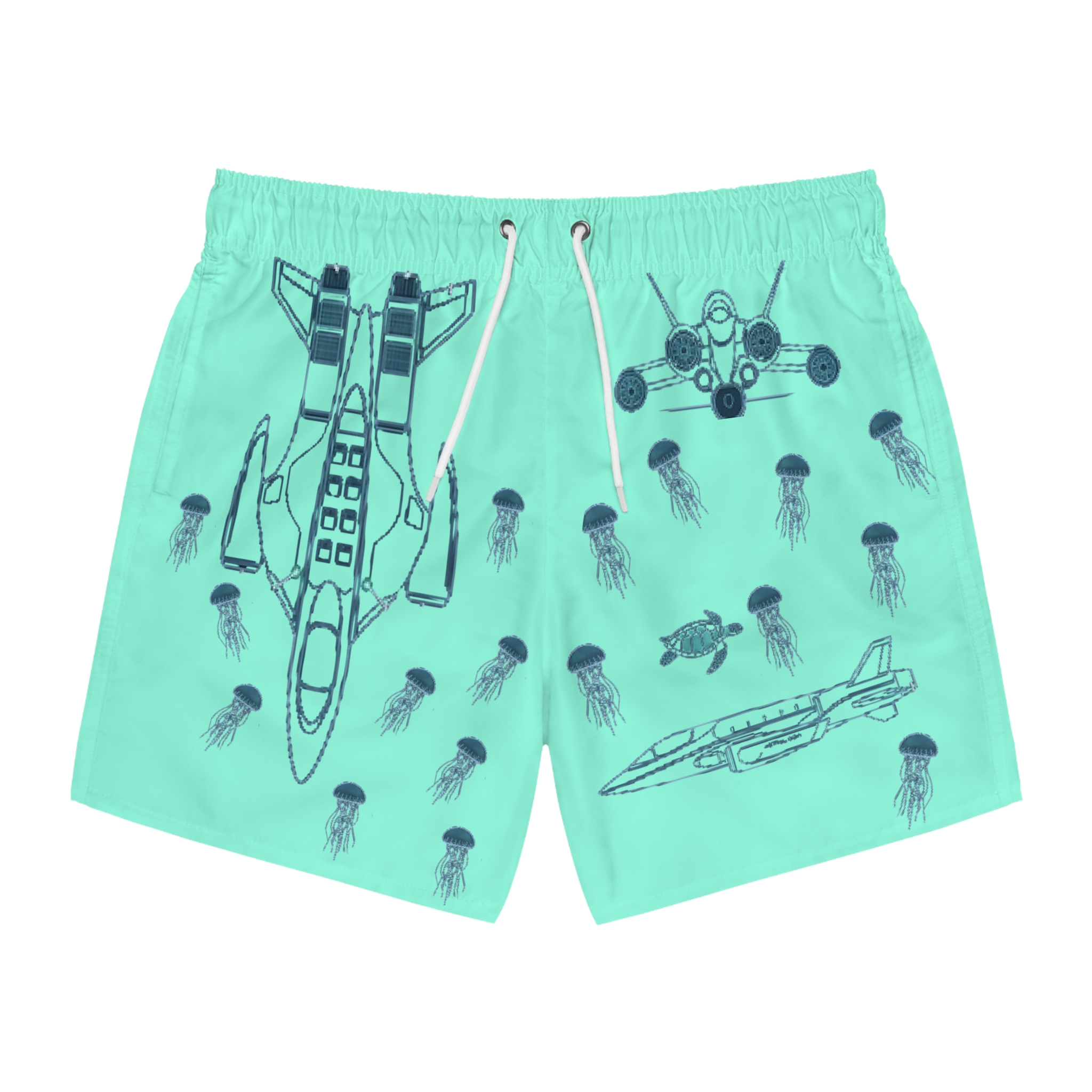 Aquila Azul Men's Illustration Beach Shorts