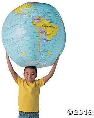 Fun Express Giant Inflatable Globe Beach Ball 33 Inch