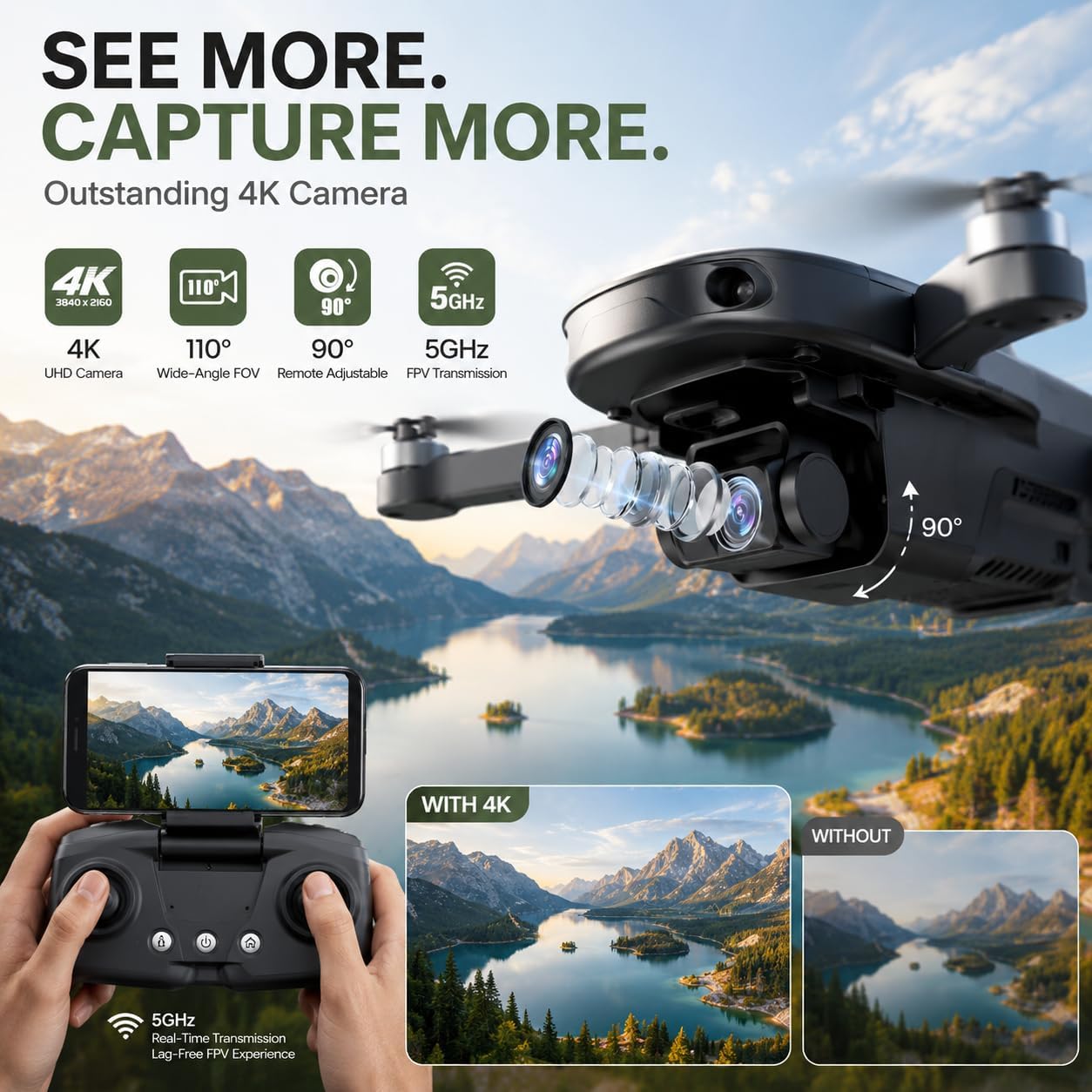 Holy Stone HS175D GPS Drone with 4K Camera for Adults - Image 3