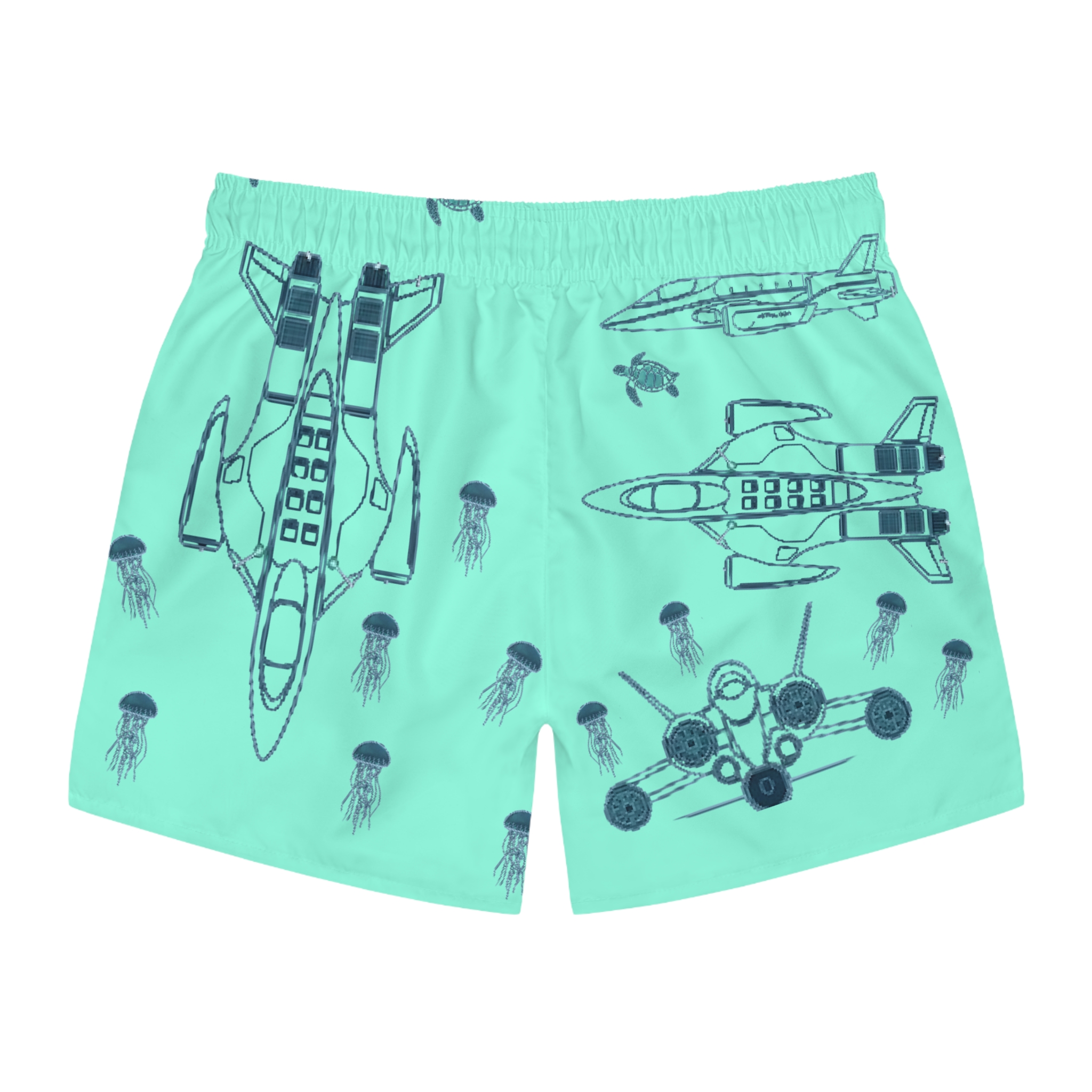 Aquila Azul Men's Illustration Beach Shorts - Image 2