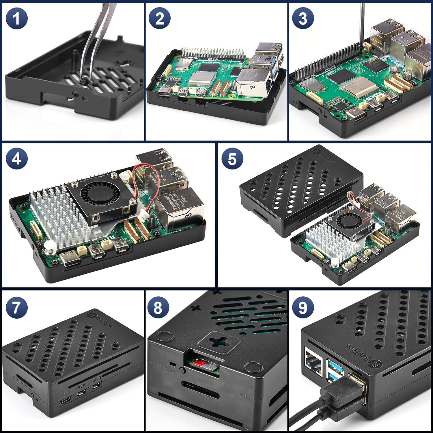 RasTech Raspberry Pi 5 8GB Kit 64GB Edition , 4K Micro HD Out Cable - Image 2