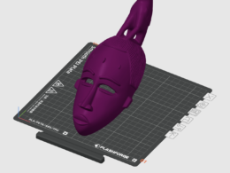 Printed Guro Mask (Purple) 103.664 × 213.691 × 187.153 mm