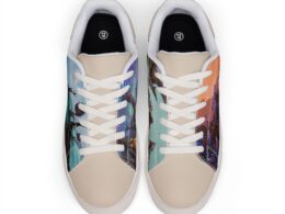 SoDayi, Surreal Sunset Landscape Sneakers | Low-Top Leather Sneakers